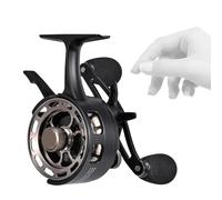 Fishing Ree Ice Fishing Wheel Winter Quick Release Reel 3+1 Metal Spool Coil Smooth Lure Fish Equipment Accessories(Black-Right hand)