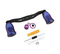 Fishing Reel Accessory Compatible with DAIWA, Lightweight Carbon Handle with Rocker Handle Perfect for Any Tackle Box(Left Hand Blue Purple)