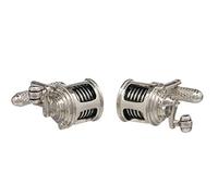 Fishing Reel Cufflinks - Anglers Fish Reel Shirt Cufflinks Silver Colour Presented in Onyx Art London Cufflink Box