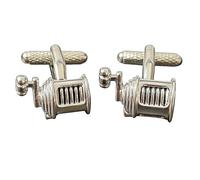 Fishing Reel Cufflinks - Onyx Art CK302A Mens Novelty Gift Fisherman Cuffs In Premier Life Packaging