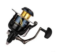 Fishing Reel for Big Fish Featuring CNC Metal Spool, Reinforced Braking System with Wool Felt Washers, and T Shaped Soft Grip Handle (SA8000)