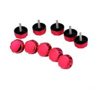 Fishing Reel Handle Cover and Gasket Set with Fixed Nut Accessories, Electroplated UV Injection Moulded Material, for Reels Below 7000 Series, 10-Pack(red)