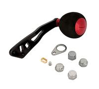 Fishing Reel Handle EVA Knob Replacement Durable Metal Single Handle with 5x8mm Mounting Hole Compatible for Low Profile Reel Gold Red Gun Color 94mm Fishing Accessories (Black Red)