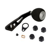 Fishing Reel Handle EVA Knob Replacement Durable Metal Single Handle with 5x8mm Mounting Hole Compatible for Low Profile Reel Gold Red Gun Color 94mm Fishing Accessories (black gun)