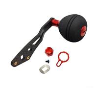 Fishing Reel Handle, for DAIWA Casting Carbon Single Arm, EVA Knobs Water Drop Drum Modified Accessories(right hand type red)