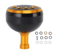 Fishing Reel Handle Knob 38mm Power Knob Aluminum Alloy Ergonomic Grip Anti Slip Baitcasting Reel Accessory for S A D Reels Sea Fishing (Black Gold)