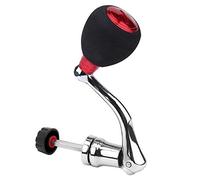 Fishing Reel Handle Knob, Durable Power Replacement Crank for Spinning Reel Freshwater Saltwater Metal EVA Red Medium 2000 3000 1Pc