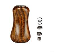 Fishing Reel Handle with Natural Solid Wood Knob and Metal Arm, Fits 4mm Shaft 500-3000/Casting Reels, Includes Bearings, Gaskets and Sleeve(1set Gold)