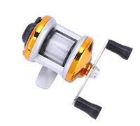 Fishing Reel, Ice Fishing Reel Baitcast Fishing Reel Portable Winter Ice Fishing Reel Wheel with Wire Outdoor Casting Tackle (Gold)