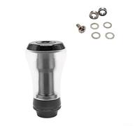 Fishing Reel Knob for Daiwa Tatula Stradic/Luvias Shimano/Stella/Vanquish/Twin Power PMMA Polymer Handle Grip with CNC Aluminum Shaft Tube(black)