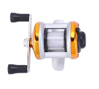 Fishing Reel, Portable Winter Ice Fishing Reel Ice Fishing Reel Wheel with Wire Outdoor Casting Tackle (Gold)