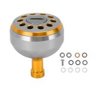 Fishing Reel Power Knob Premium High Strength Aluminum Alloy Anti Slip Grip Handle Replacement for S A D Baitcasting Reel Sea Fishing 38mm Size with Gasket Bearings Screw (Gold)