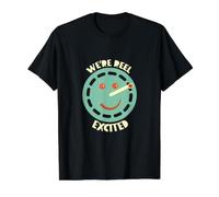 Fishing Reel Pun, We're Reel Excited Value Graphic T-Shirt, Men, Black, XL