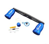 Fishing reel rocker arm handle replacement for DAIWA and For ABU casting reels with 8 * 5MM swing arm opening, extended straight carbon fiber construction with complete hardware set (Left hand blue)