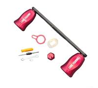 Fishing reel rocker arm handle replacement for DAIWA and For ABU casting reels with 8 * 5MM swing arm opening, extended straight carbon fiber construction with complete hardware set (right hand red)