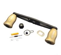 Fishing reel rocker arm handle replacement for DAIWA and For ABU casting reels with 8 * 5MM swing arm opening, extended straight carbon fiber construction with complete hardware set (Left hand gold)