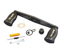 Fishing reel rocker arm handle replacement for DAIWA and For ABU casting reels with 8*5MM swing arm opening, extended straight carbon fiber construction with complete hardware set (right hand black )