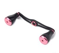 Fishing Reel Rocker Handle, 130mm Length Aluminum Alloy Crank with Ergonomic Grip for Lightweight Long-Term Use(Left Pink)
