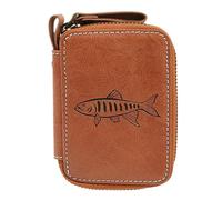 Fishing Rig Bag - Leather Gear Binder, Compact Bait Keeper | 8.6x8cm Lure Holder with Secure Flap, Foldable Tackle Wallet for Kayak Anglers, Shore Casting, and Travel-Ready Equipment Management