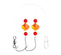 Fishing Rig EVA Foam Body Double Sinkers Bright Floats Enhanced Casting Distance Tangle-Resistant Design For Beach Pier Jetty Pompano Red Flounder 120cm Multiple Colors(Red And Yellow)