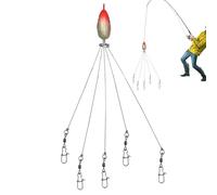 Fishing Rig Saltwater Fishing Equipment Attack for Umbrella Fishing Lubts 5 Arm Bait | Angel-rigs Bait with a Realistic 3D Fishery, PE Bait Rigs
