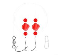Fishing Rig With Double Sinkers And Bright Floats Made From Long Lasting Eva Material For Surf Beach Pier And Jetty Saltwater Fishing In Red Color 120cm Length(Red)