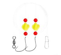 Fishing Rig With Double Sinkers And Bright Floats Made From Long Lasting Eva Material For Surf Beach Pier And Jetty Saltwater Fishing In Red Color 120cm Length(Yellow)