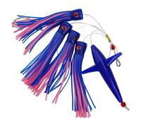 Fishing Rigged Feather Rig Bird Trolling Lure with Squid Tuna Daisy Chain for Effective Trolling of Tuna and Other For Big Game Species ()