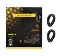 Fishing Ring, Quick Connector Carp Fishing Tear Drop Rig Rings, Fast Bait Attachment, Carbon Steel, Secure Holding for Anglers(AG128 Black 1)