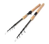Fishing Rod 1.8m 2.1m .4m .7m Spinning Fishing Rod M Power Hard Telescopic Carbon Fiber Travel Pole Wooden Handle(Spinning Rod,1.8 m)