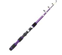 Fishing Rod 1.8M Portable Spinning Fishing Rod Reel Full Kits Carbon Fiber Carp Rod Wheel Travel Set Accessory Spinning Rod(Purple-rod)
