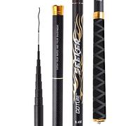 Fishing Rod 3.6-7.2m Carbon Fiber Telescopic Fishing Rods Ultra Light Stream Hand Pole With Spare Front 3 Section Carp Spinning Rod(3.6 m)