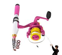 Fishing Rod and Reel Combo - Travel-Friendly Baitcasting Pole, Beginner Fishing Kit | Telescopic Rod Reel Combo, Lightweight Starter Gear for Outdoor Fishing Weekend Hobby Bag, Campsite Fishing