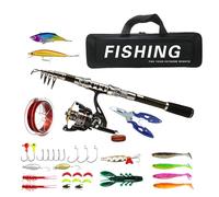 Fishing Rod And Reel Set,Fishing Rod And Reel Set, Lightweight Saltwater Fishing Rod And Reel Combos, Portable Saltwater And Freshwater Fishing Equipment