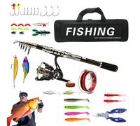 Fishing Rod And Reel Set,Fishing Rod And Reel Set | Lightweight Telescopic Freshwater Ice Fishing Equipment Salt/Freshwater Portable Fishing Set
