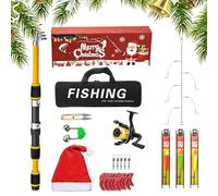 Fishing Rod and Reel Set, Material for Fresh Water and Saltwater - Christmas Fishing Kit with Rod Reel Lures, for Friends, Men, Fishermen, Adults, Boys, Father, Lake,