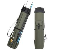 Fishing Rod Bag for Daiwa Black Widow Tele Carp 2018-2022 | 45.3 In Long 600D Oxford | 5 Rod Pockets with Buckle/Zipper/Drawstring | Adjustable Shoulder Strap | Shore Saltwater Outdoor