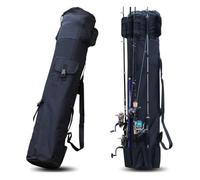 Fishing Rod Bag for Shimano Bassterra XT Shore Jigging 2026+ | 600D Oxford 5 Rod Pockets Adjustable Shoulder Strap | 45.3in Pole Case | Buckle/Zipper/Drawstring | Large Capacity Foldable
