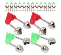 Fishing Rod Bait Alarm Bell with Dual Ring Bells 60pcs for Sea Rods | ABS and Metal Build, Spring Mechanism, Lightweight Clip-on Design, Outdoor Night Fishing Use