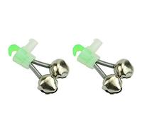 fishing rod bells， 20Pcs Fishing Bells Heavy Duty Fishing Stick Fishing Rod Alarm Bells with Twin Bells Ring Clip Fishing Bite Alarm Indicator on Fishing Rod Bite Sound Alert Ring