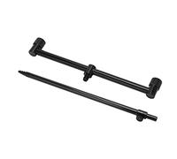 Fishing Rod Bracket, Aluminum Alloy Adjustable Fish Pole Rest, Portable Telescopic Ground Holder for Freshwater Saltwater Fishing with Universal Thread Design (25cm horizontal bar + 45.5cm floor plug)