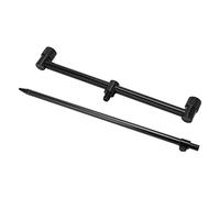 Fishing Rod Bracket, Aluminum Alloy Adjustable Fish Pole Rest, Telescopic Portable Ground Holder with Universal Thread for Bite Alarms, Compact 2 - Section Design for Freshwater (25cm horizontal bar