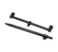 Fishing Rod Bracket, Aluminum Alloy Adjustable Fish Pole Rest, Telescopic Portable Ground Holder with Universal Thread for Bite Alarms, Compact 2 - Section Design for Freshwater (25cm horizontal bar