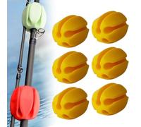 Fishing Rod Bundler Holder, 2025 New Fishing Rod Hook Keeper, 6Pcs Silicone Fishing Rod Holder Straps, 5 Holes Fishing Pole Puller Fishing Pole Clips (Yellow)