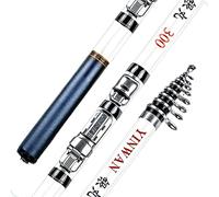 Fishing Rod Carbon Fiber Fishing Rod Telescopic Spinning Rock Ultra Light 3M 2.7M 2.4M 2.1M 1.8M 1.5M Mini Spinning Rod(White,3.0M)