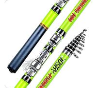 Fishing Rod Carbon Fiber Fishing Rod Telescopic Spinning Rock Ultra Light 3M 2.7M 2.4M 2.1M 1.8M 1.5M Mini Spinning Rod(Green,2.7M)