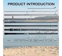 Fishing Rod Carp Fishing Rod 3.5lb 7Sections 30t Carbon Fiber Travel Throwing 60-150m Shore Pole Portable Travel Fishing Pole