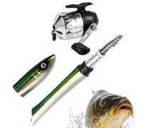 Fishing Rod Combo & Reel, Fishing Rod Kit with Pen,Portable Fish Rod | Fishing Rod with Reel, Comfortable Handle, Folding Fishing Rod Pen for Fishing