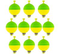 Fishing Rod Floats Set - Ten Pack Weighted Float Accessories | Push Button Tubes, EVA Foam Oval Shape, Fishing Accessories for Panvis Bass Trout