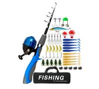 Fishing Rod for Youth Beginner Fishing Kit Starter Box Set | 1.6m/5.25ft Telescopic Rod Complete Equipment Kits with Bait Box